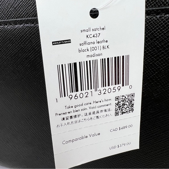 Kate Spade Madison Small Satchel Crossbody In Black - Picture 10 of 11